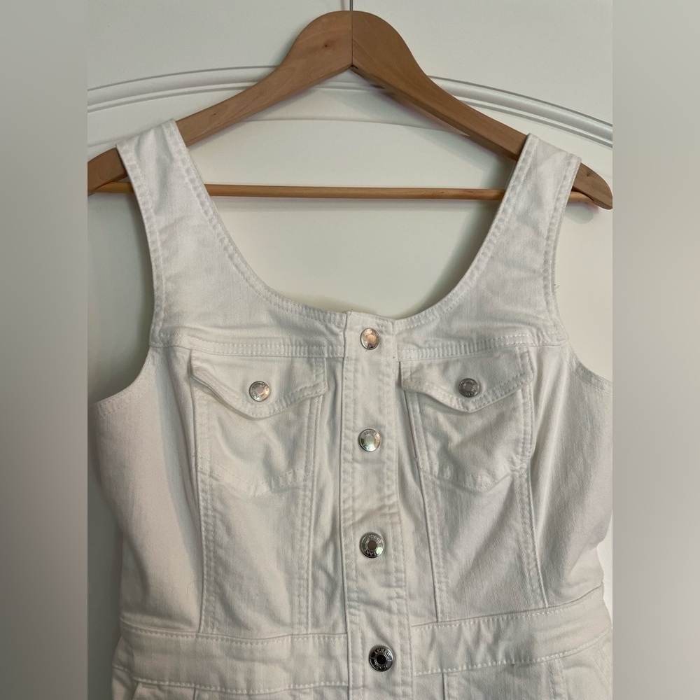 J. Crew White Denim Button Down Minimalist Casual Dress - Picture 2 of 10
